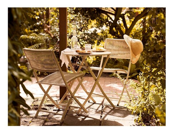 Set da pranzo da giardino beige in metallo per 2 persone Arcas – House Nordic