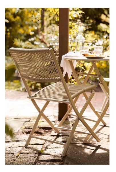 Set da pranzo da giardino beige in metallo per 2 persone Arcas – House Nordic