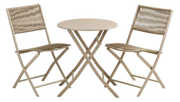 Set da pranzo da giardino beige in metallo per 2 persone Arcas – House Nordic