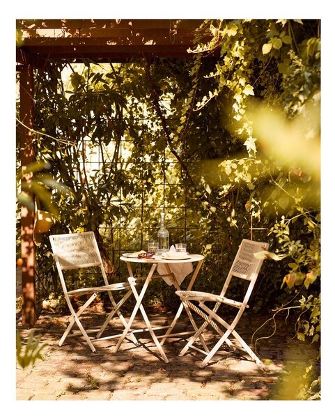 Set da pranzo da giardino beige in metallo per 2 persone Arcas – House Nordic