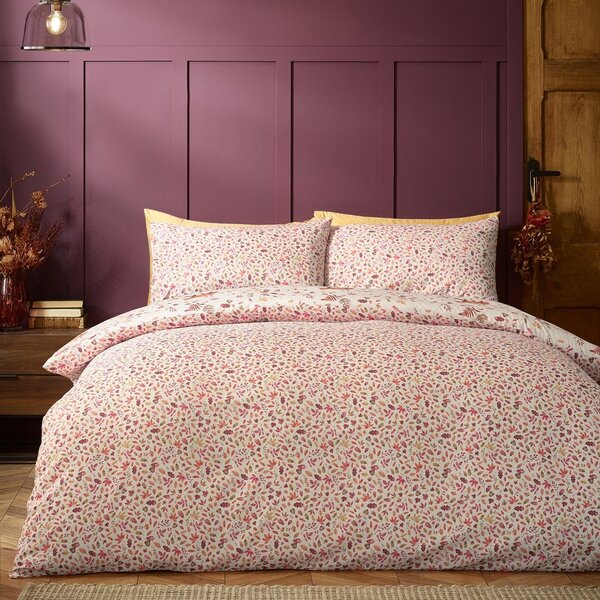 Set copripiumino e federa arancione e beige per letto matrimoniale 200x200 cm Woodland Fox – Catherine Lansfield