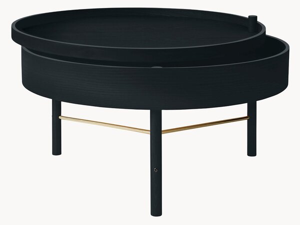 Tavolino rotondo in legno di quercia con vano contenitore Turning Table