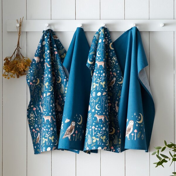 Set di strofinacci in cotone 4 pz 50x70 cm Enchanted Twilight Animals – Catherine Lansfield