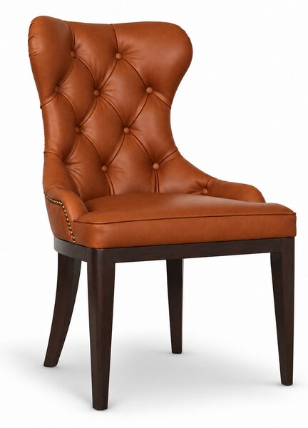 Sedia Cosmo in Pelle Primo Fiore Premium - Struttura Legno Massello - Design Iconico