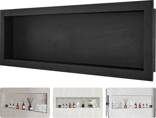 "NischenMeister - Nicchia per parete doccia 10x40,64x127cm - Installazione nicchia monostrato piastrellabile - Impermeabile - Pannello posteriore in XPS, legno, cemento - Bagno Camera da letto Studio"
