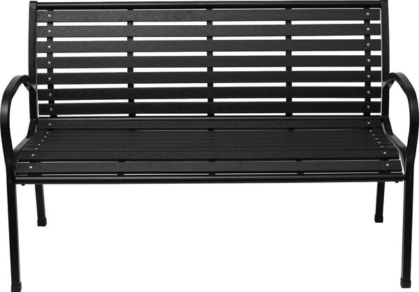 Panchina da giardino 126 cm con schienale panchina premium in metallo terrazza balcone