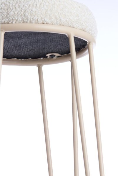 Sedia da bar color crema in imbottito (altezza della seduta 73 cm) Alice – Light & Living