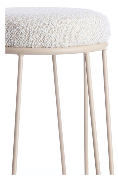 Sedia da bar color crema in imbottito (altezza della seduta 73 cm) Alice – Light & Living