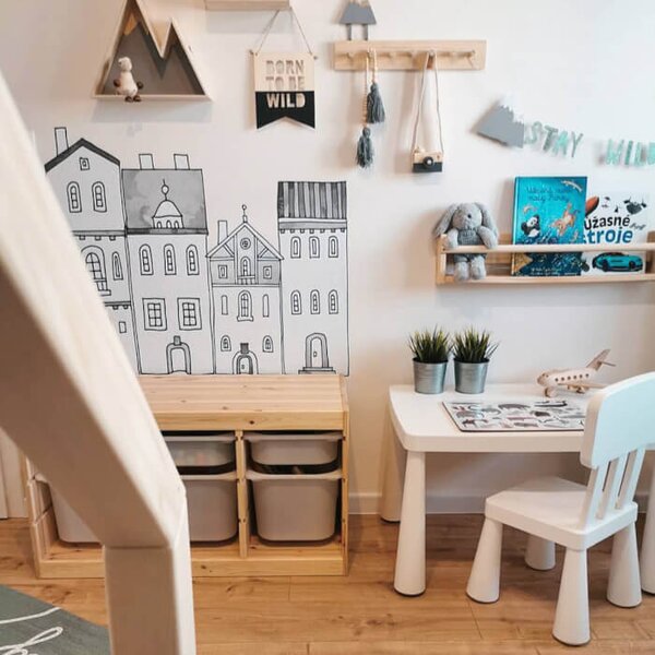 Adesivo da parete - Casette in città