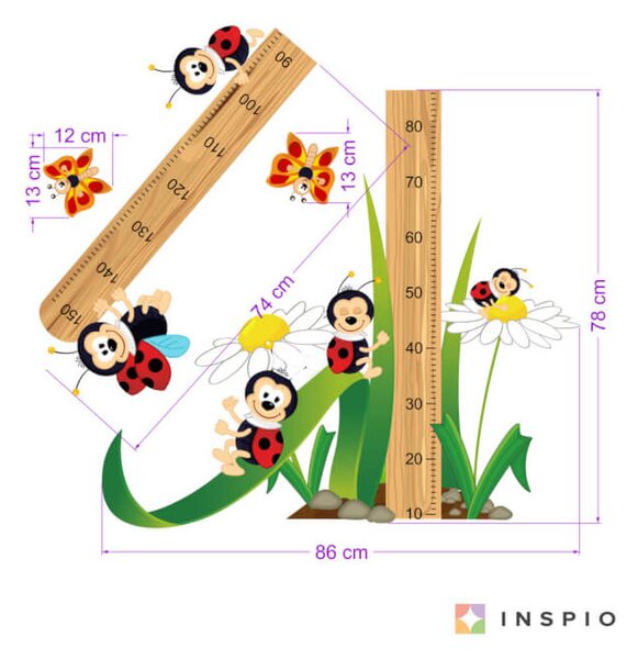 Metro da parete - Coccinelle 150 cm