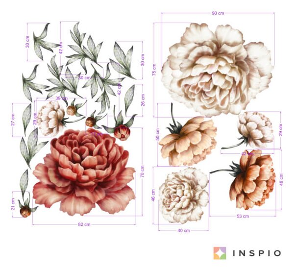 Sfondi adesivi di fiori - Peonie rosse