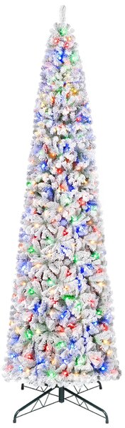 Costway Albero di natale slim 366 cm con 1843 rami realistici per casa e ufficio, Albero di natale artificiale con 950 luci led luminosi a 5 colori