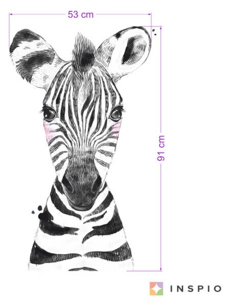 Adesivo - Zebra grande in bianco e nero