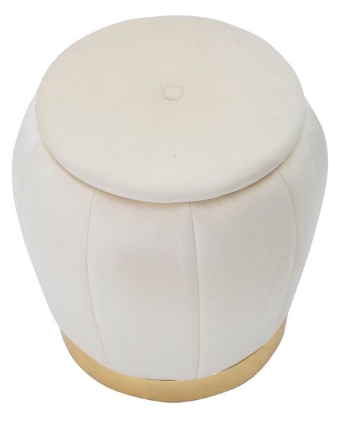 Sgabello in velluto crema Paris - Mauro Ferretti