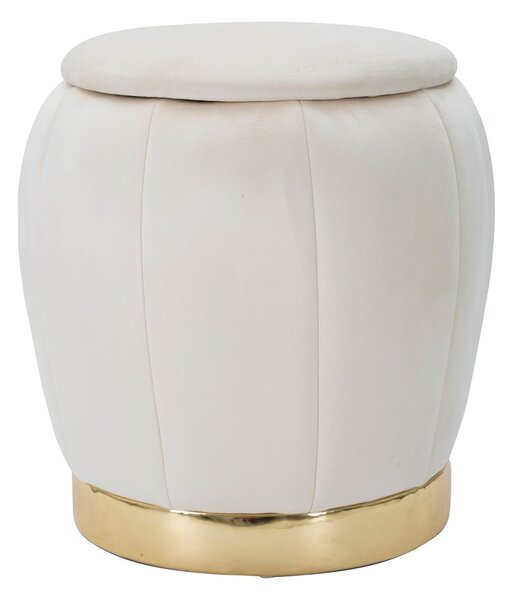 Sgabello in velluto crema Paris - Mauro Ferretti