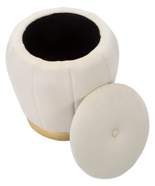 Sgabello in velluto crema Paris - Mauro Ferretti
