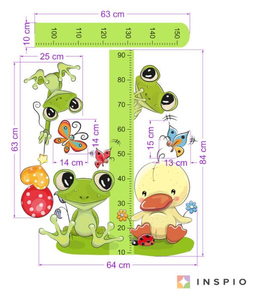 Adesivo - Metro per bambini Piccola Rana 150 cm