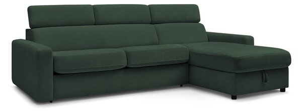 Divano angolare in verde scuro allungabile (con composizione variabile) Monaco – Bobochic Paris