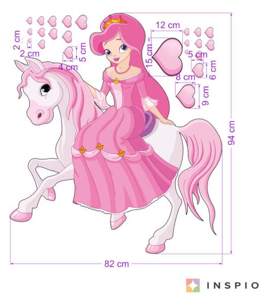 Adesivo da parete - La principessa sul cavallo bianco