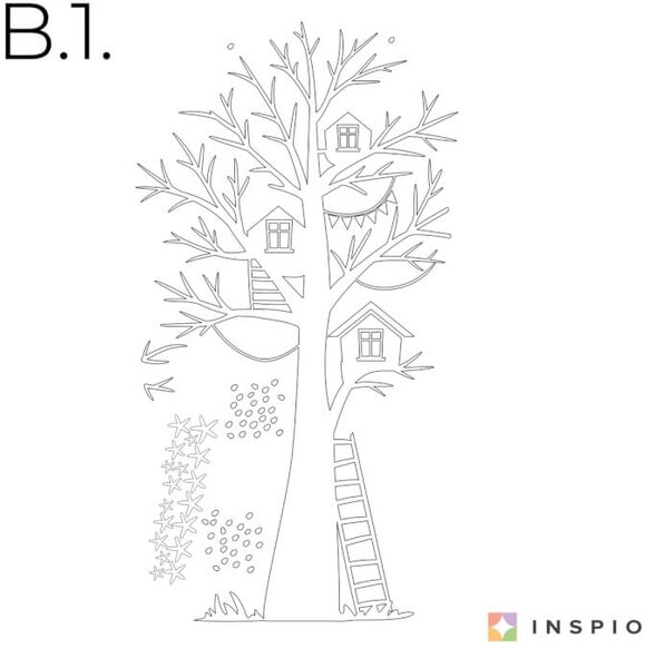 Adesivi da parete- Gufetti sull'albero