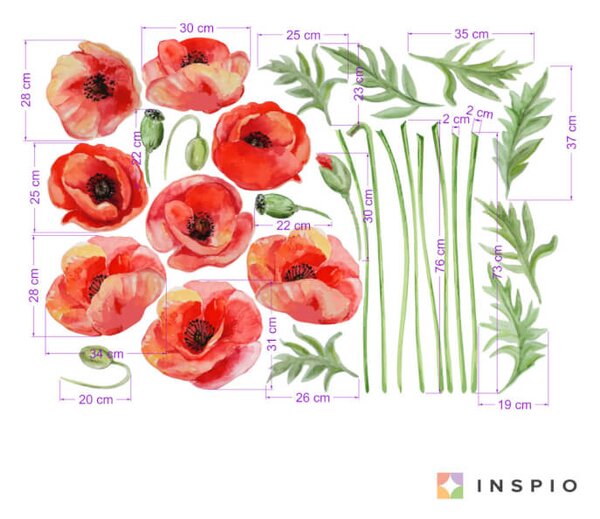 Adesivi con fiori - Papavero selvatico