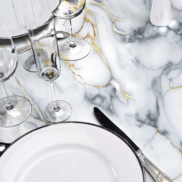 Tovaglia adatta per pulizia con panno umido ø 160 cm Marquina – douceur d'intérieur