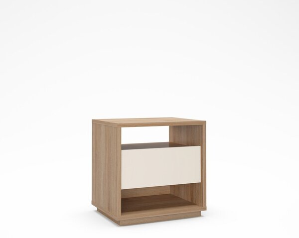 Comodino color crema/di colore naturale con effetto rovere Dennis – Marckeric