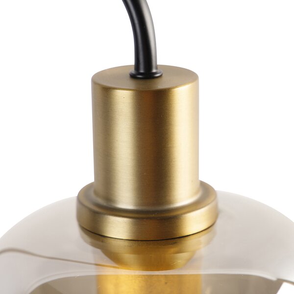 Lampada da tavolo intelligente nera con oro e vetro fumé incl. Wifi A60 - Zuzanna