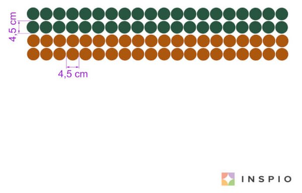 I puntini per il muro nei colori cannella e verde