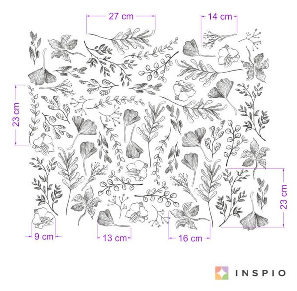 Una decorazione semplice per la cameretta, autoadesivi di fiori e foglie