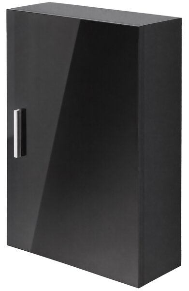HOMCOM Armadietto Bagno da Parete in Legno con 3 Ripiani Regolabili in Vetro su 3 Livelli, 40x15x55 cm, Nero | Aosom Italy