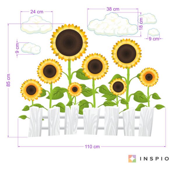 Romantici girasoli - adesivo da parete