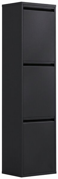 HOMCOM Pattumiera Differenziata a Ribalta 3x15L con 3 Scomparti, Secchi Interni Rimovibili, Chiusura Ammortizzata, Nero | Aosom Italy
