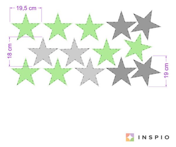 Le stelle di colore verde , adesivo murale