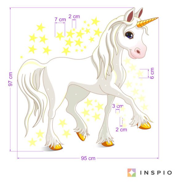 Adesivo murale dell´unicorno Bianco