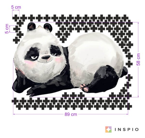Autoadesivo Panda con aggiunti nello stile scandinavo