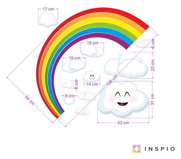Adesivo da parete - Arcobaleno felice