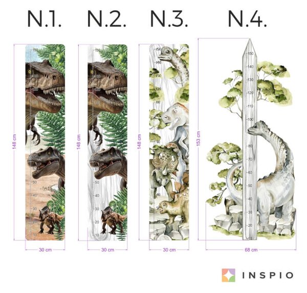 Metro da parete per bambino - Dinosauro