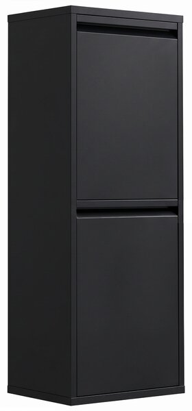 HOMCOM Pattumiera Differenziata a Ribalta 2x15L, 2 Scomparti, Secchi Interni Rimovibili, Chiusura Ammortizzata, Nero | Aosom Italy