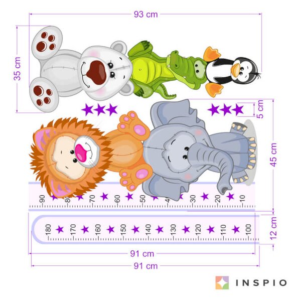 Il metro Viola con gli animaletti II - 180cm