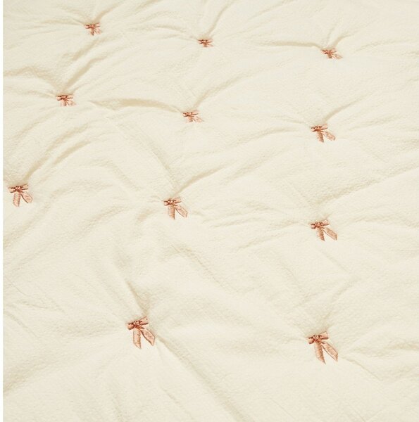 Coperta per bambini giallo chiaro/rosa in cotone organico trapuntata 90x120 cm Bows – Cam Cam Copenhagen