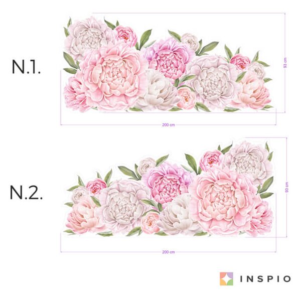 Adesivo con le peonie - adesivo per il lettino