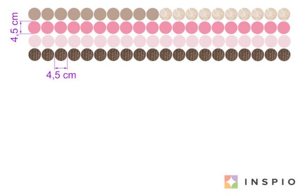 Parete a pois in marrone e rosa