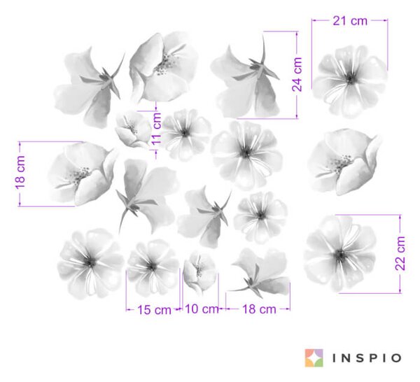 Autoadesivi murali Fiori grigi