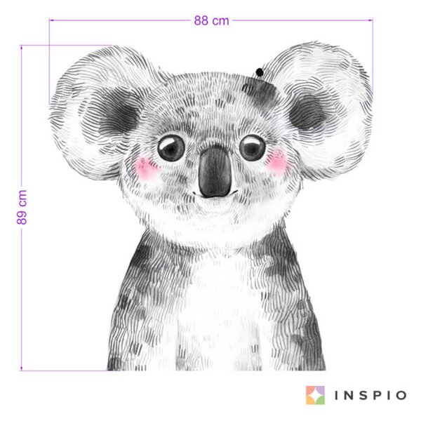 Adesivo del Koala in bianco e nero