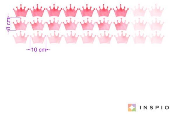 Adesivi murali - DIADEMI rosa per le principesse
