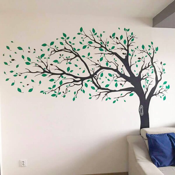Lntyq Adesivi Murali Con Albero Di Pino Verde Acquerello Grande Foresta Di Alberi Adesivi Murali Per Cameretta Dei Bambini Camera Da Letto Soggiorno 85656657