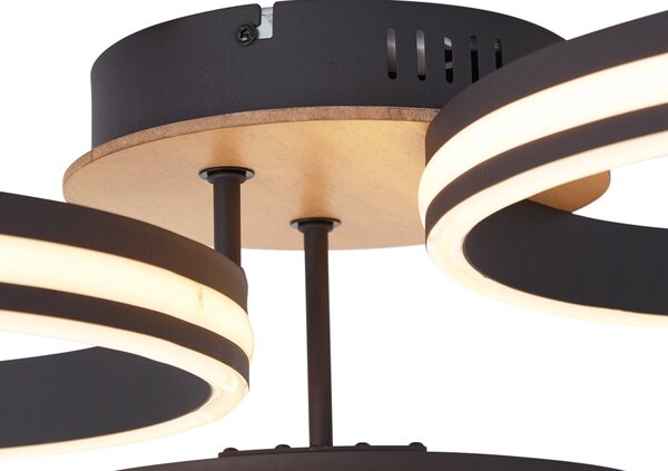 Plafoniera in legno con LED dimmerabile a 3 livelli 3 luci - Navara