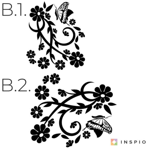 Adesivo da parete - Farfalla con i fiori