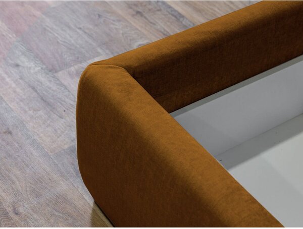 Letto matrimoniale imbottito giallo con contenitore con griglia 180x200 cm Jade - Bobochic Paris